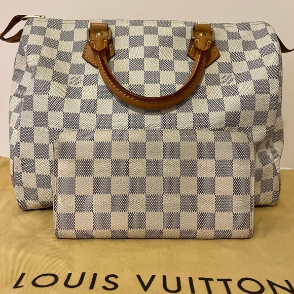 Louis Vuitton Damier Azur Speedy 30 with matching wallet - Picture 2 of 13